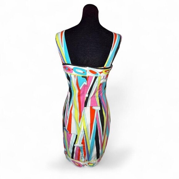 Vintage 90's Pucci Inspired Print Mini Dress Size M - Picture 3 of 7